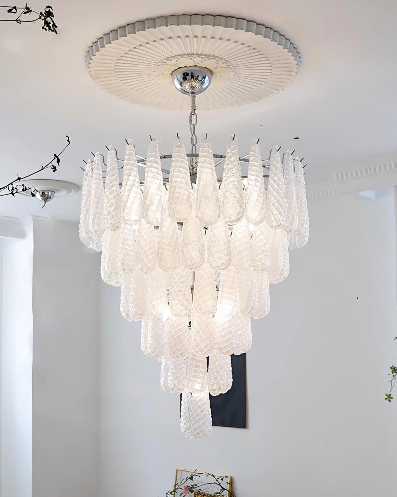 Grid Glass Waterfall Chandelier
