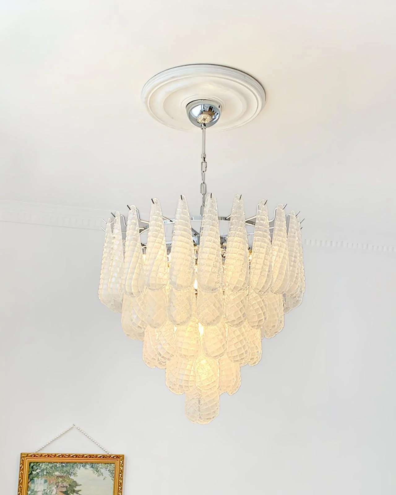 Grid Glass Waterfall Chandelier