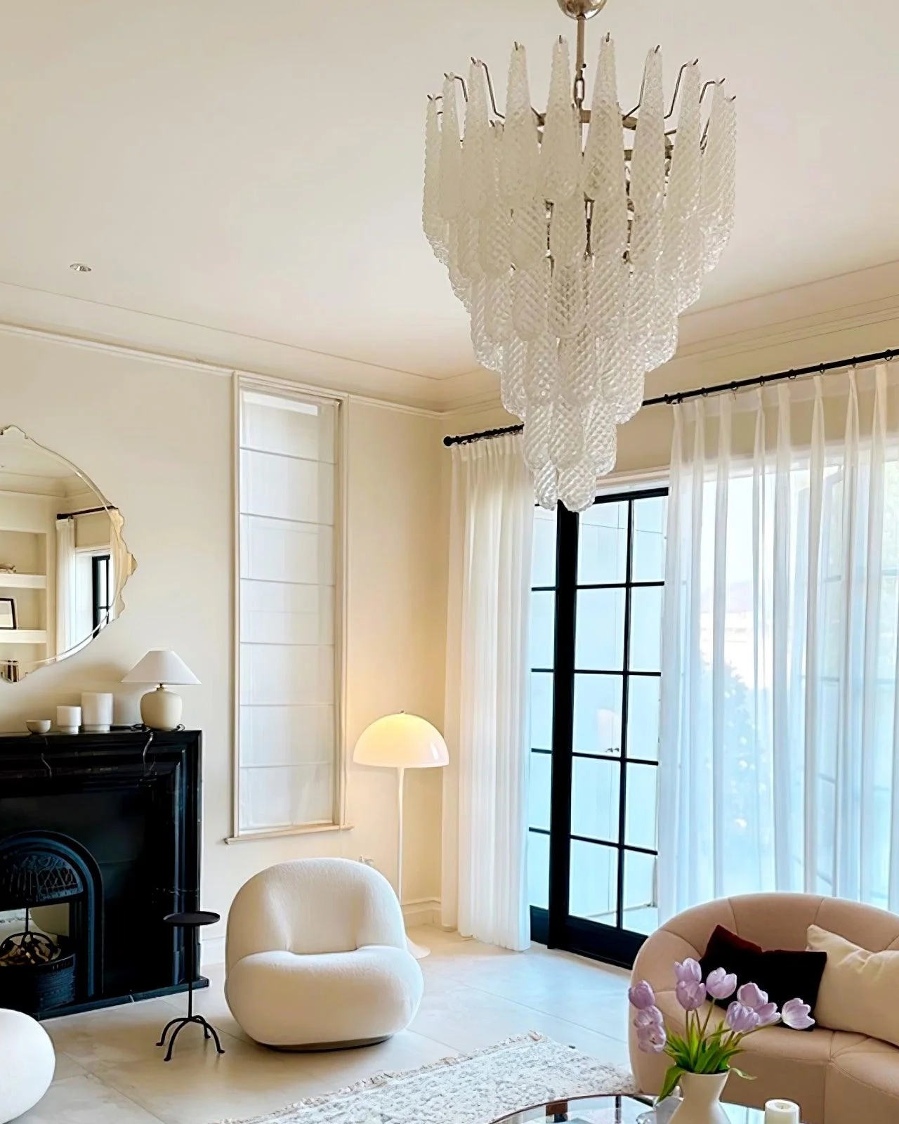 Grid Glass Waterfall Chandelier