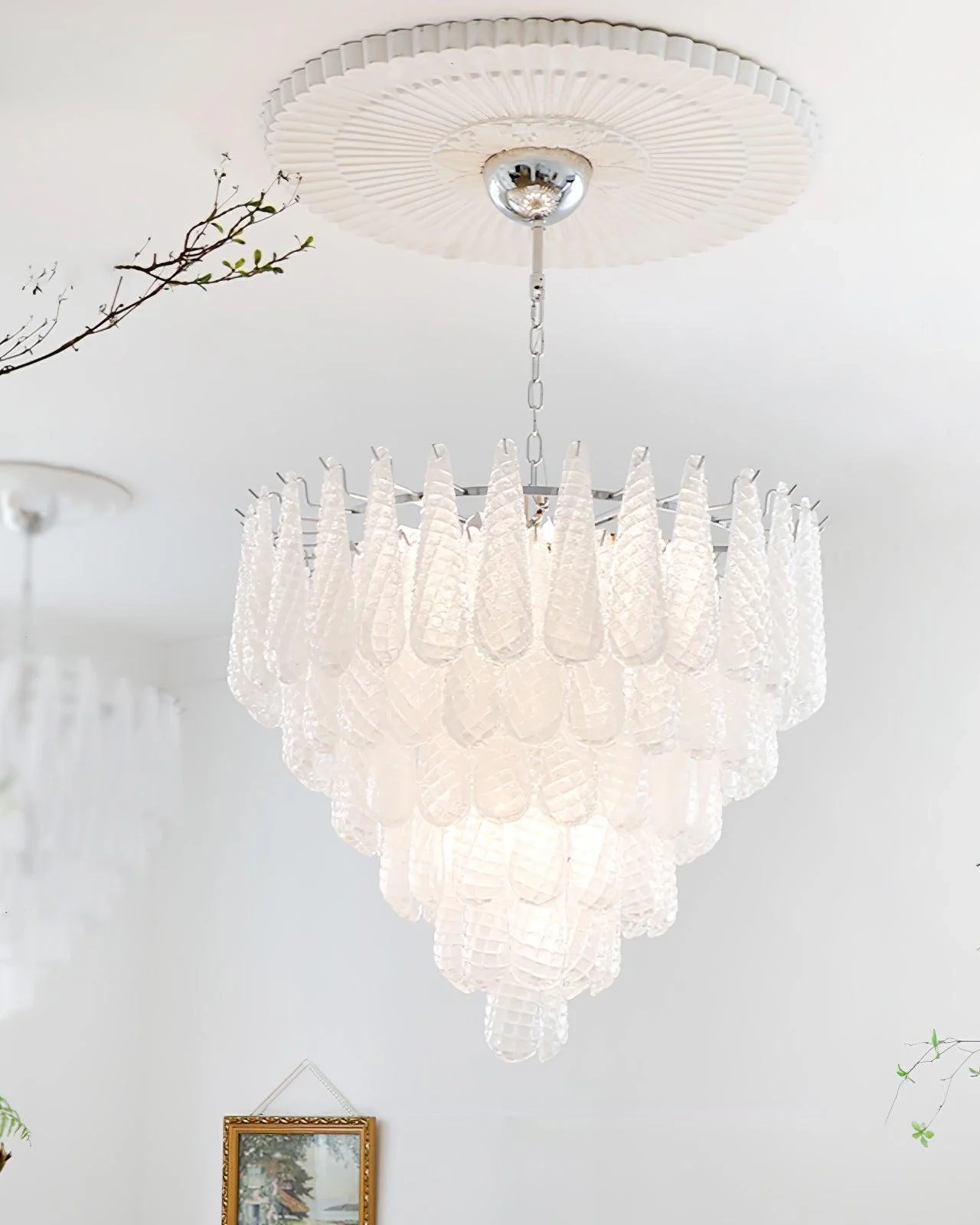 Grid Glass Waterfall Chandelier