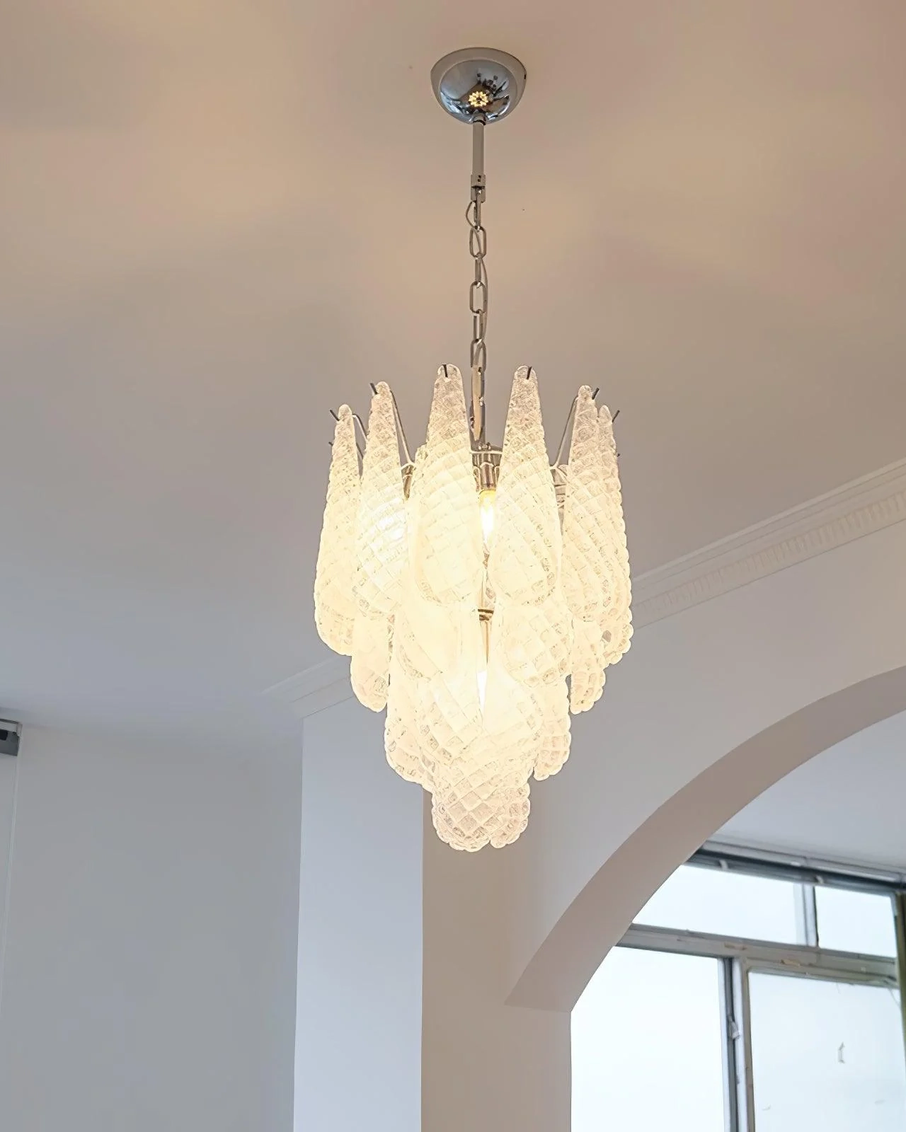 Grid Glass Waterfall Chandelier