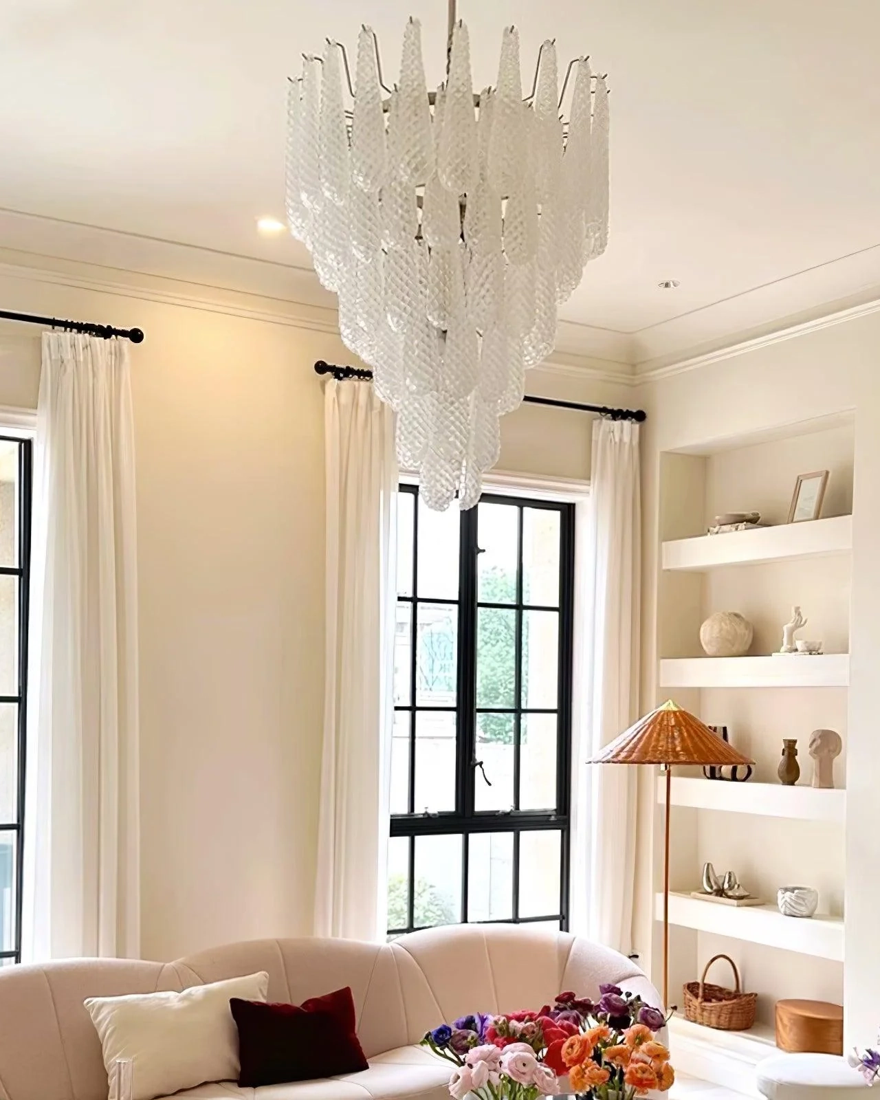 Grid Glass Waterfall Chandelier