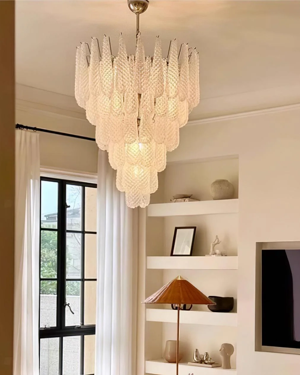 Grid Glass Waterfall Chandelier