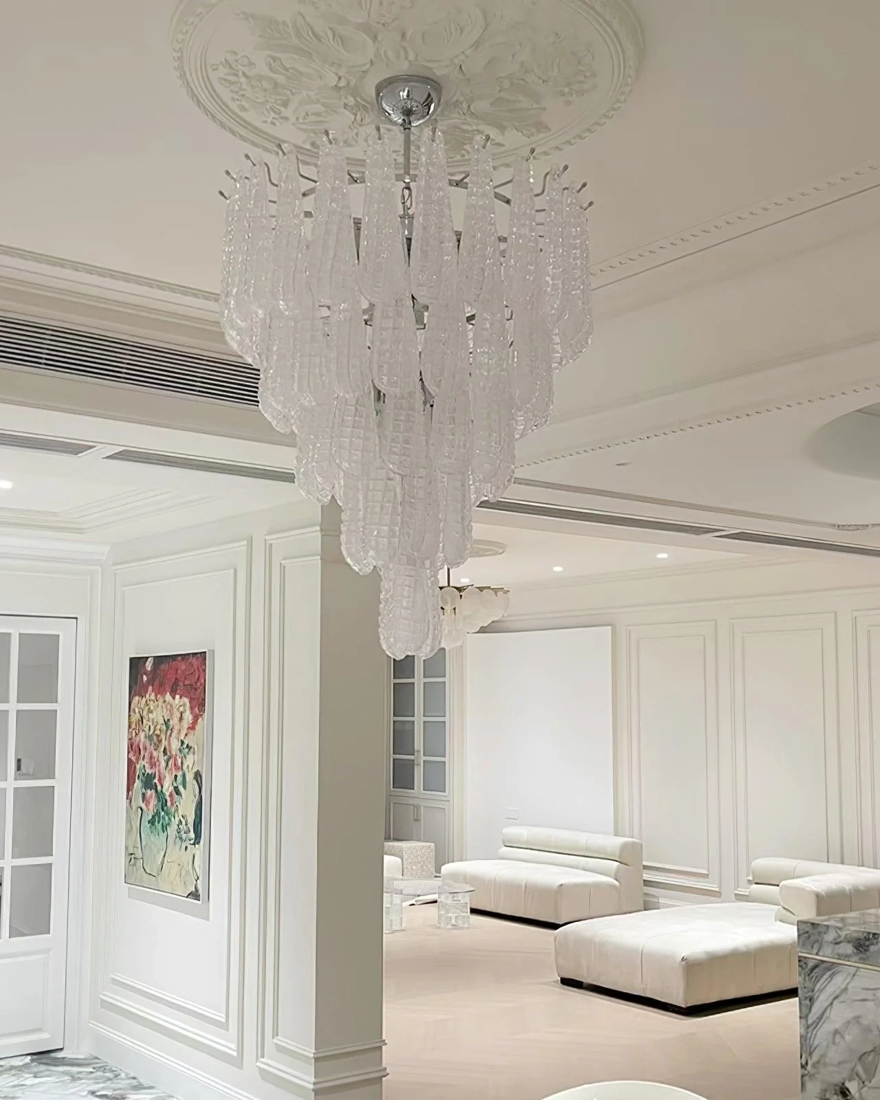 Grid Glass Waterfall Chandelier
