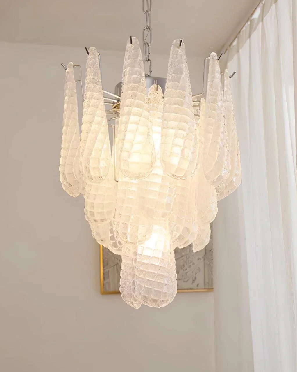 Grid Glass Waterfall Chandelier