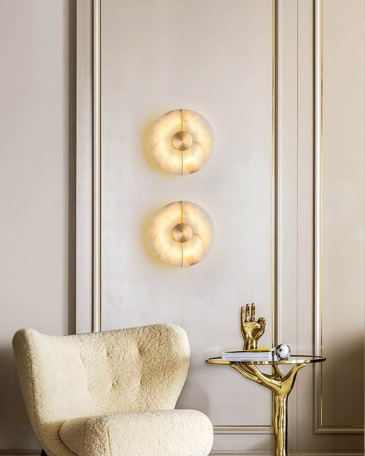Halo Axis Alabaster Wall Light 