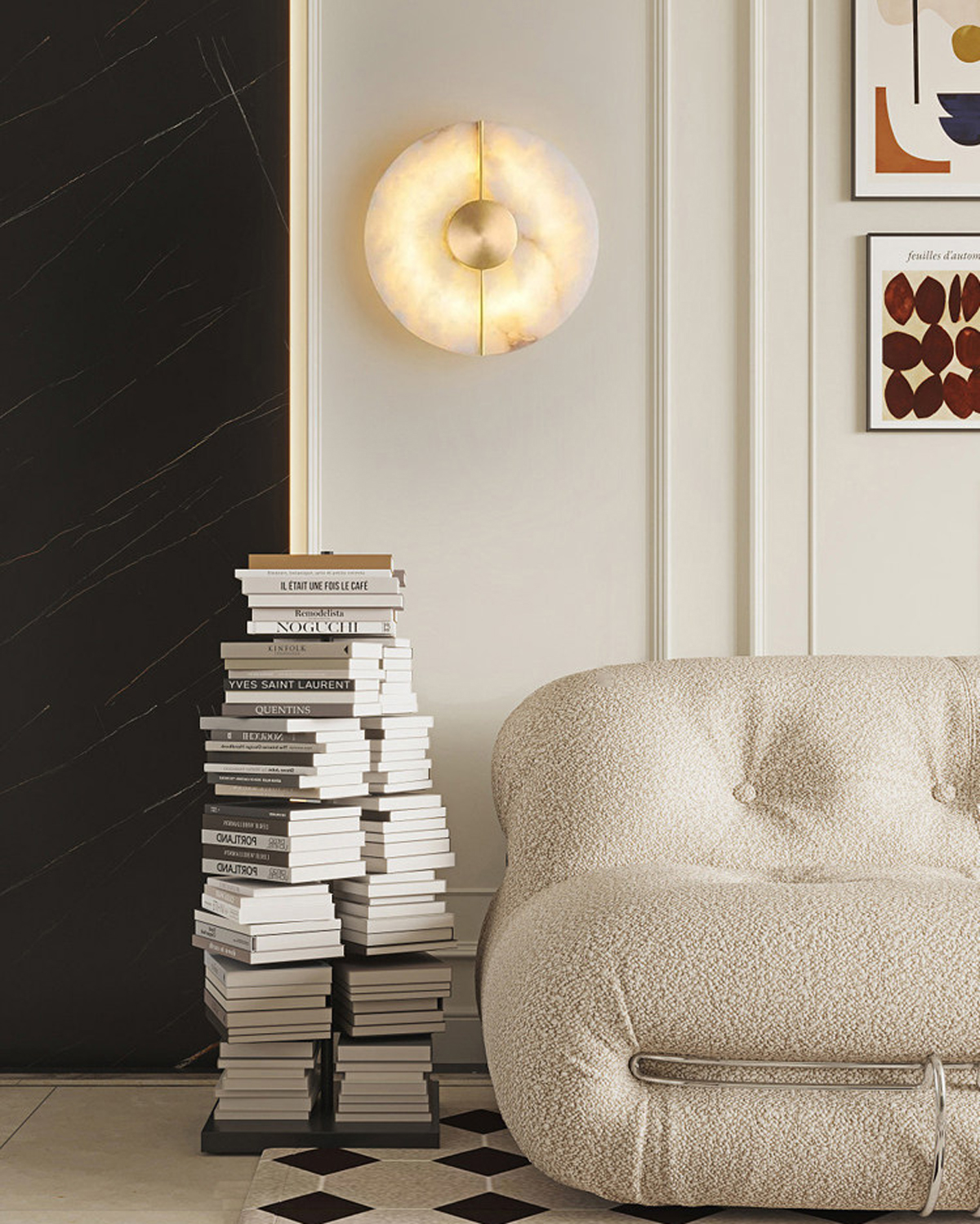 Halo Axis Alabaster Wall Light 