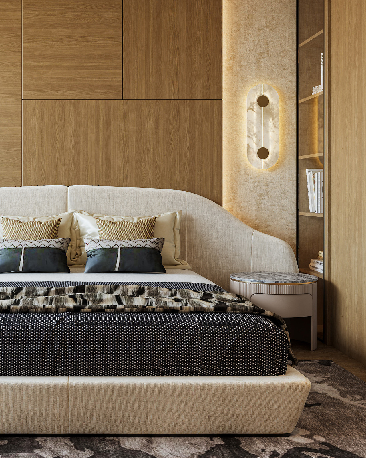 Halo Axis Alabaster Wall Light 