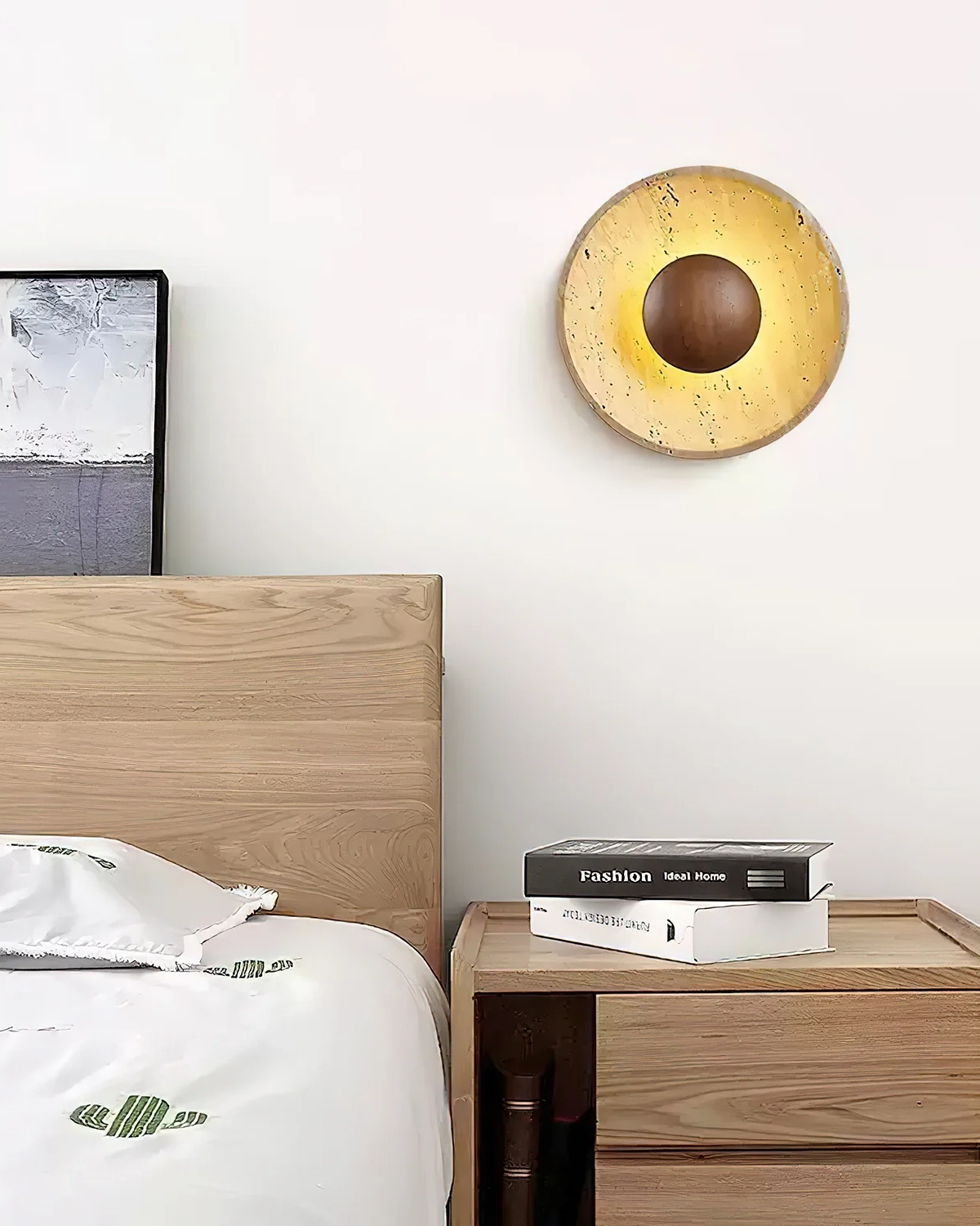 Halo Travertine Wall Light