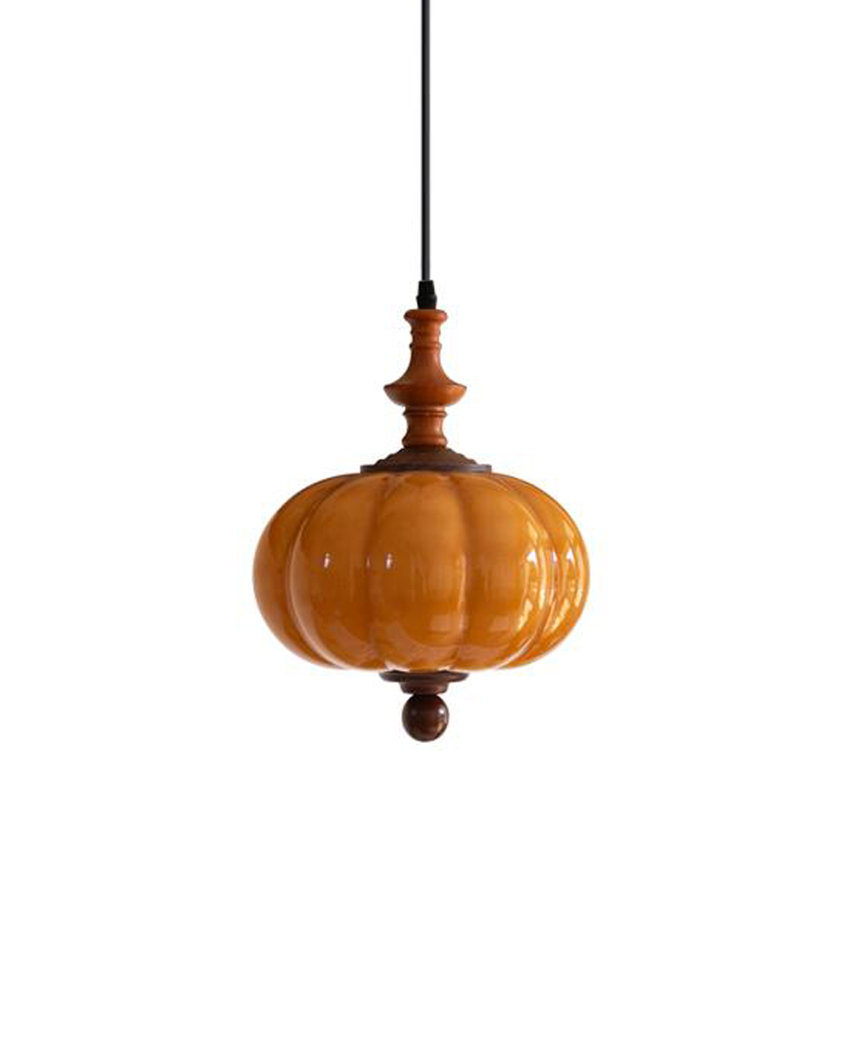 Harvest Pumpkin Glass Pendant Light