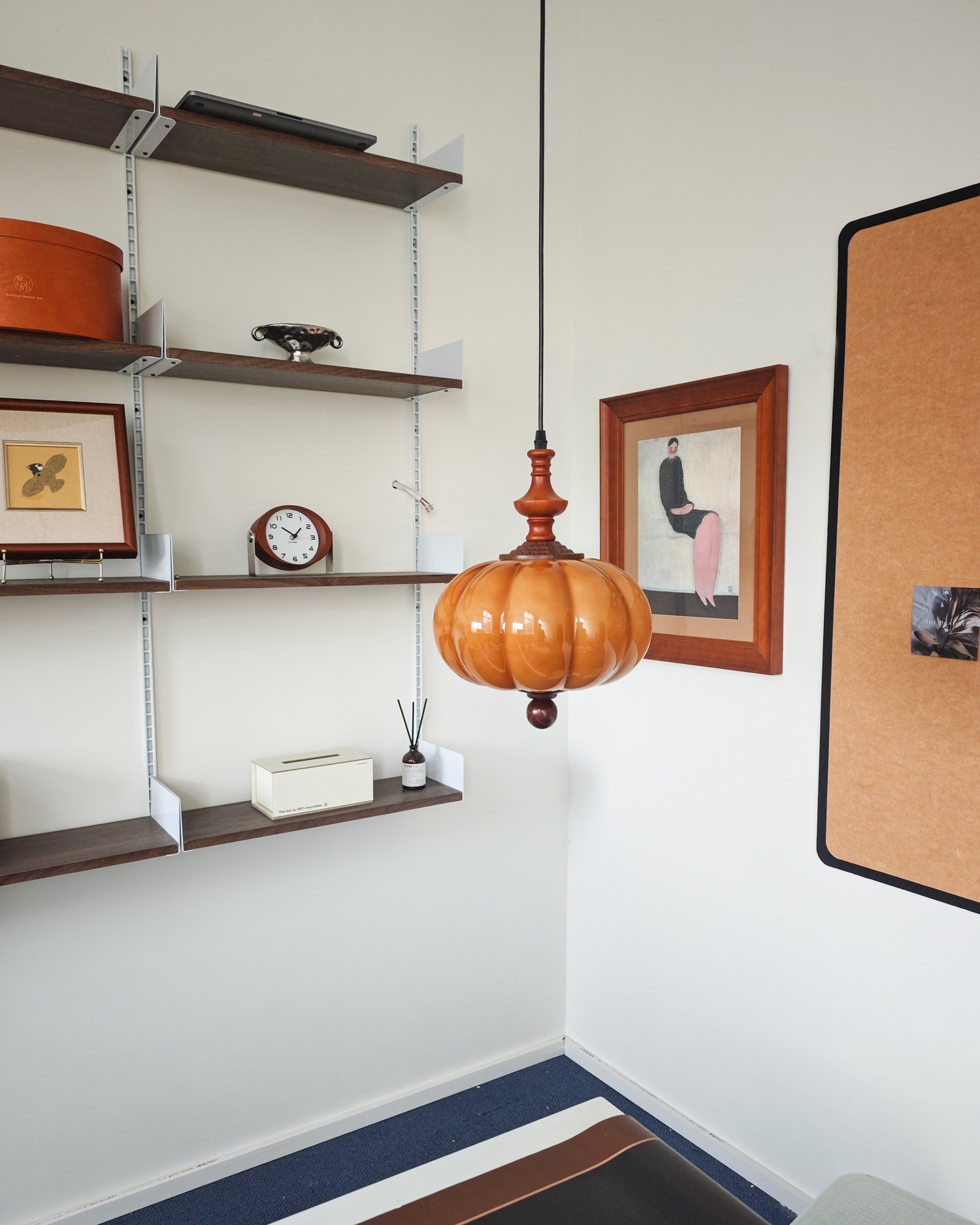 Harvest Pumpkin Glass Pendant Light