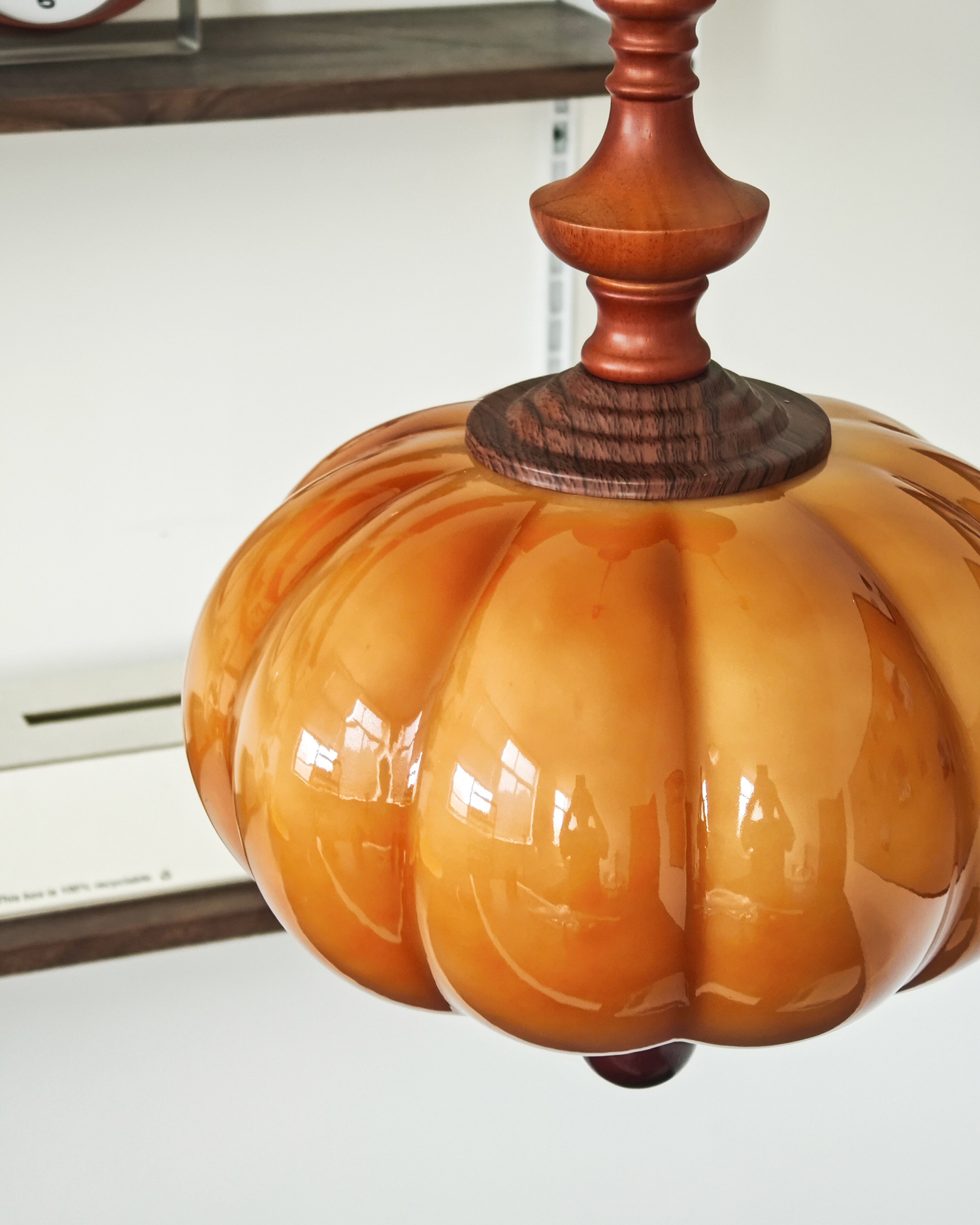 Harvest Pumpkin Glass Pendant Light