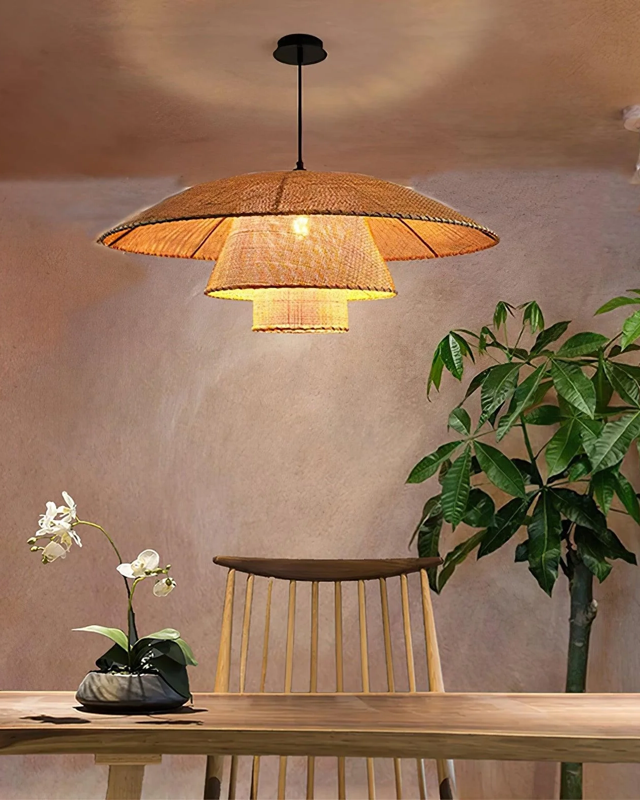 Hat Weave Rattan Pendant Lamp