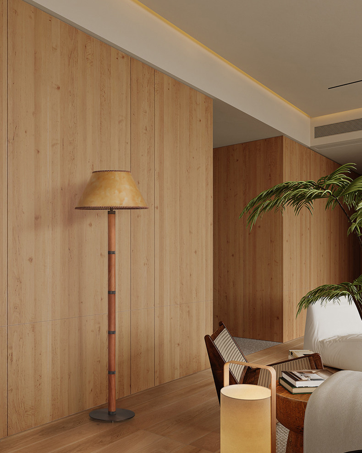 Hearth Vintage Parchment Floor Lamp