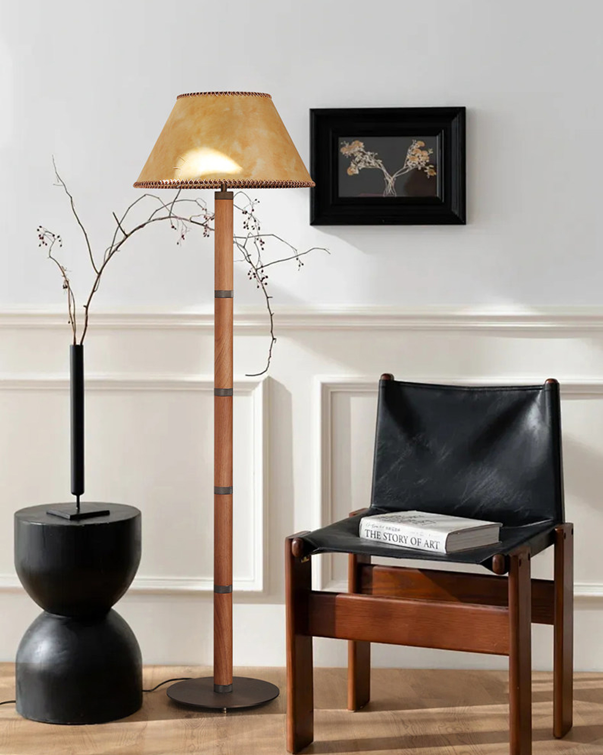 Hearth Vintage Parchment Floor Lamp