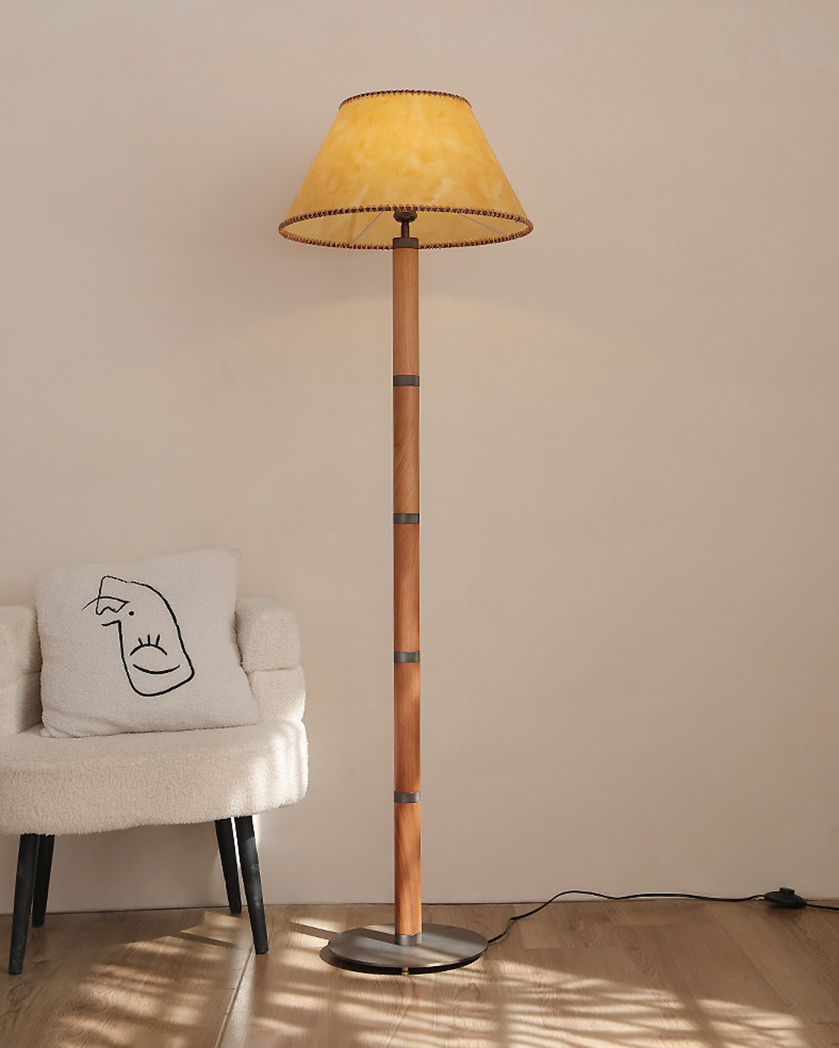Hearth Vintage Parchment Floor Lamp