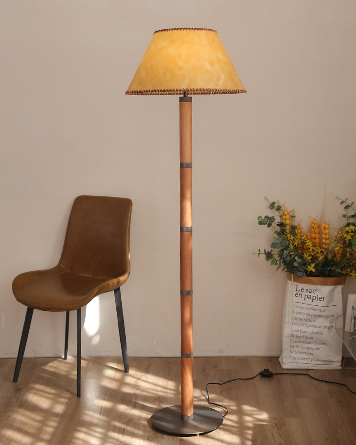 Hearth Vintage Parchment Floor Lamp