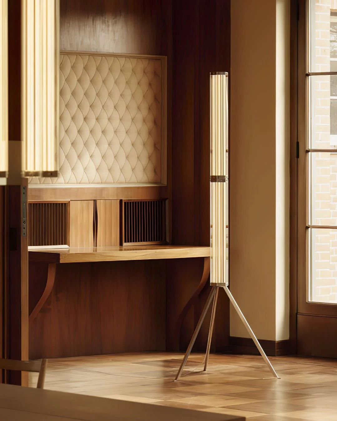 Hexagonal Glass Floor Lamp