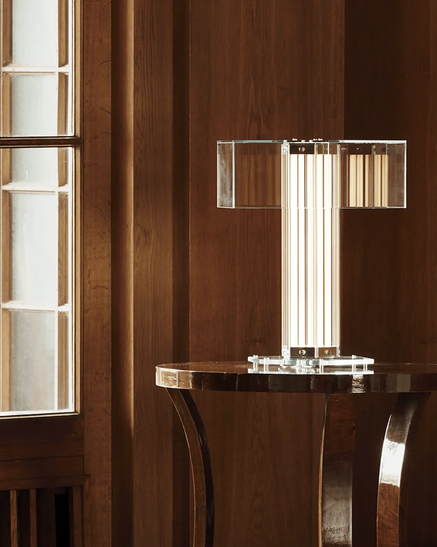 Hexagonal Glass Table Lamp