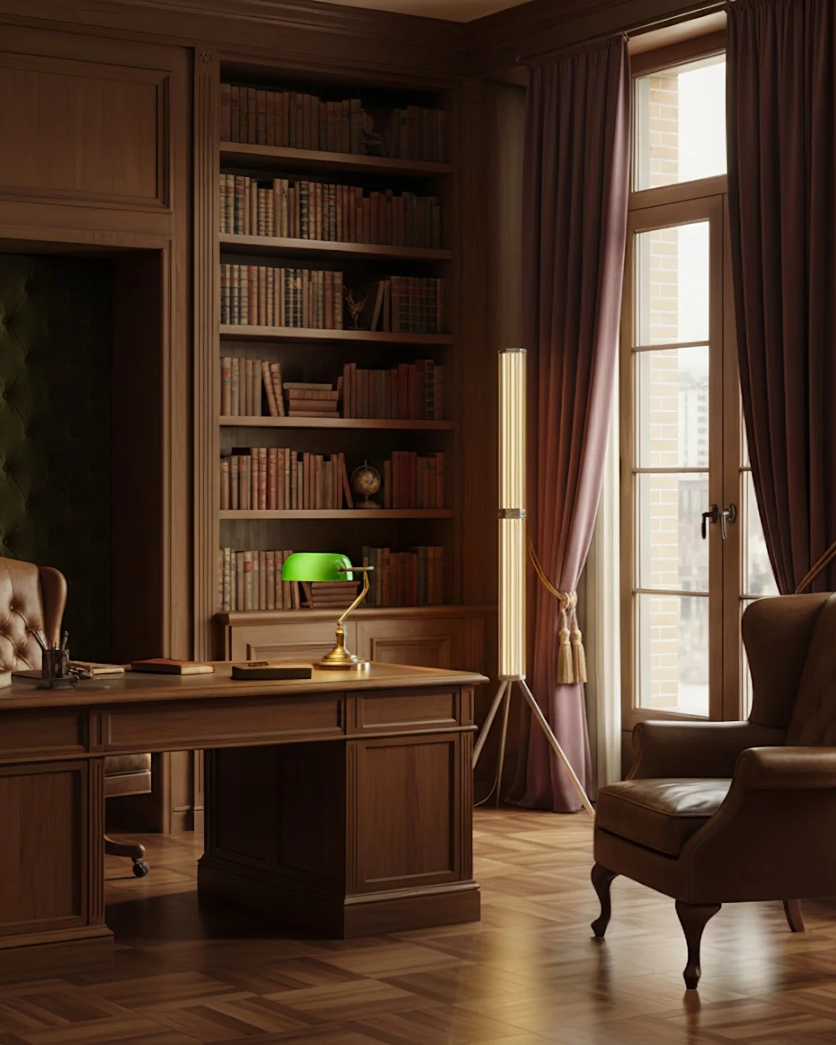 Hexagonal Glass Floor Lamp