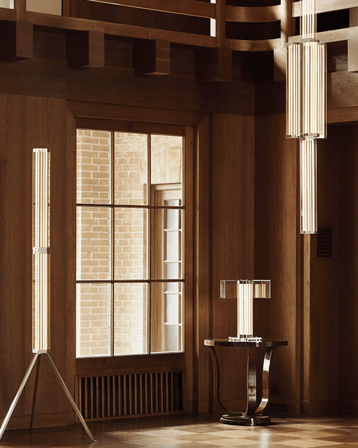 Hexagonal Glass Floor Lamp