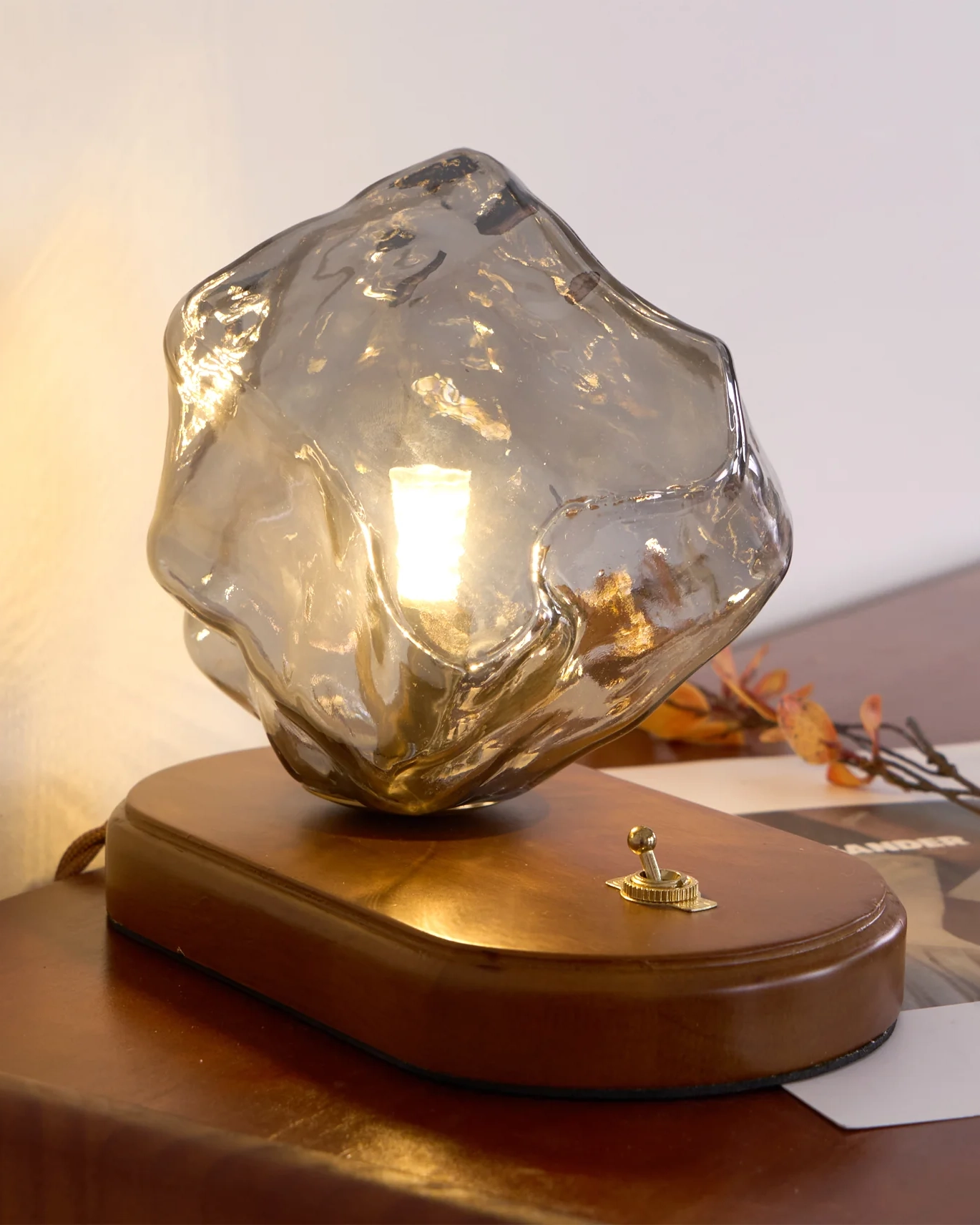 Ice Stone Glass Table Lamp