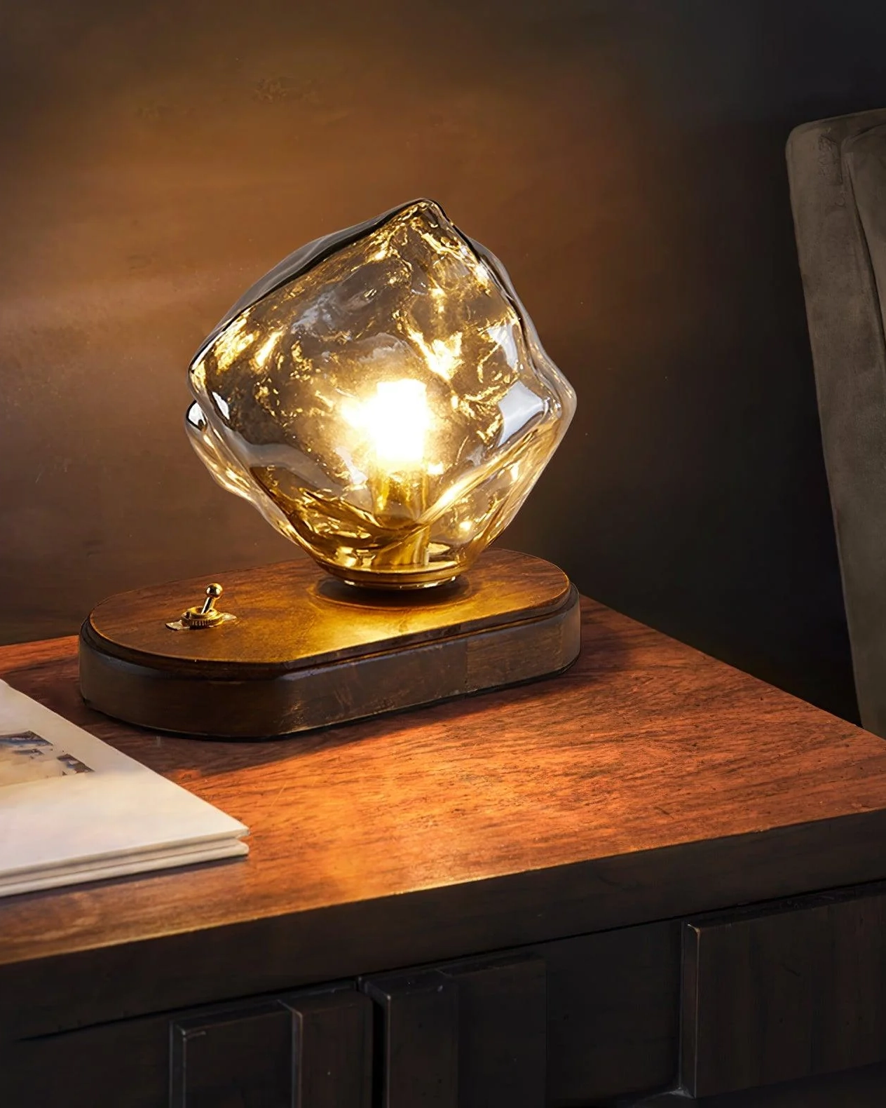 Ice Stone Glass Table Lamp