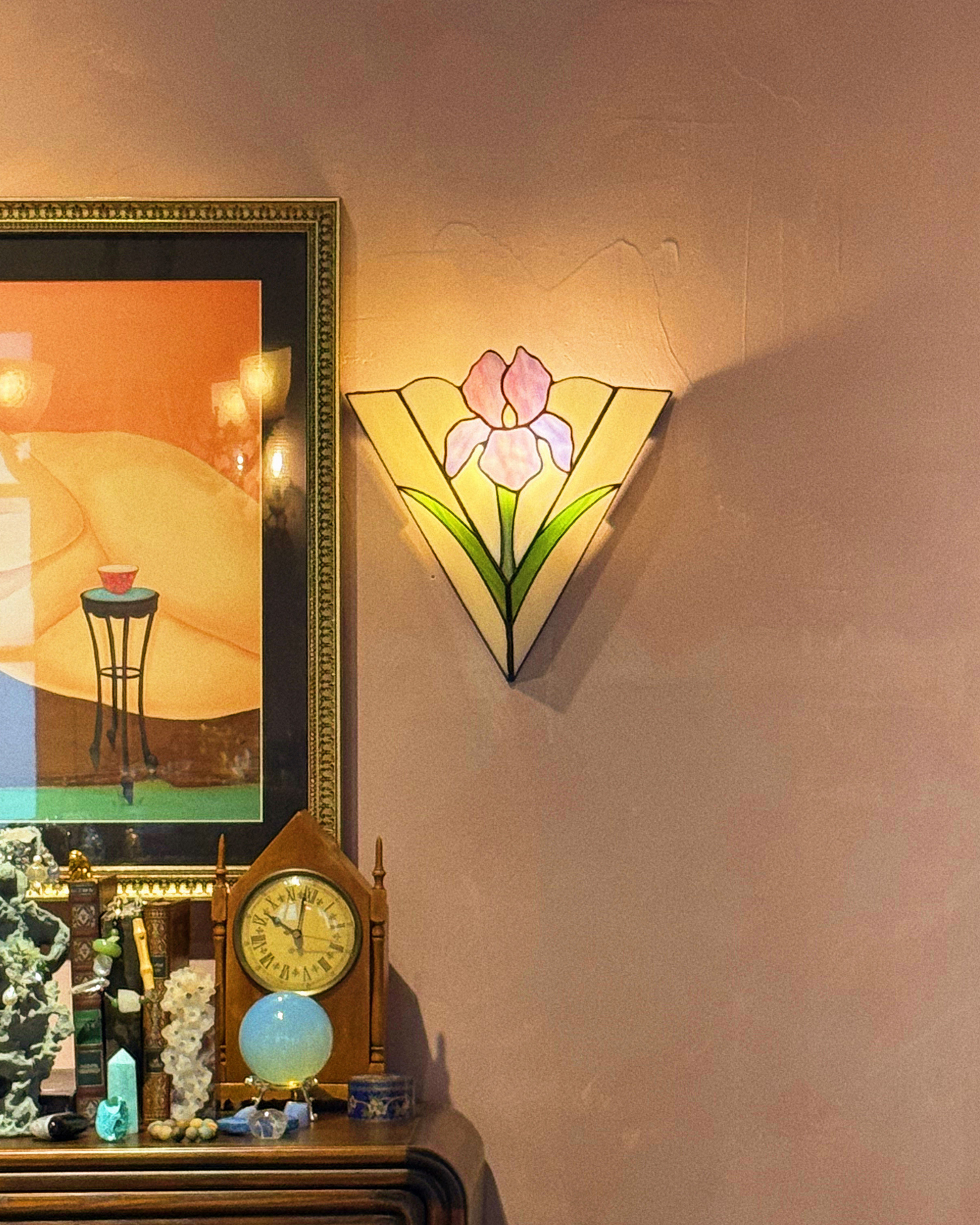 Iris Reverie Stained Glass Wall Sconce