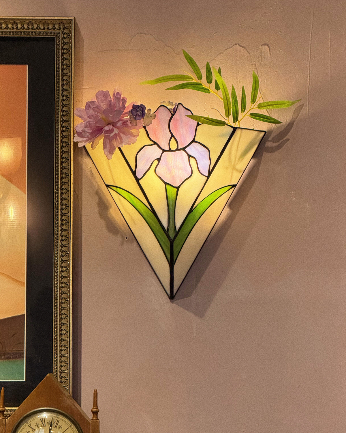 Iris Reverie Stained Glass Wall Sconce
