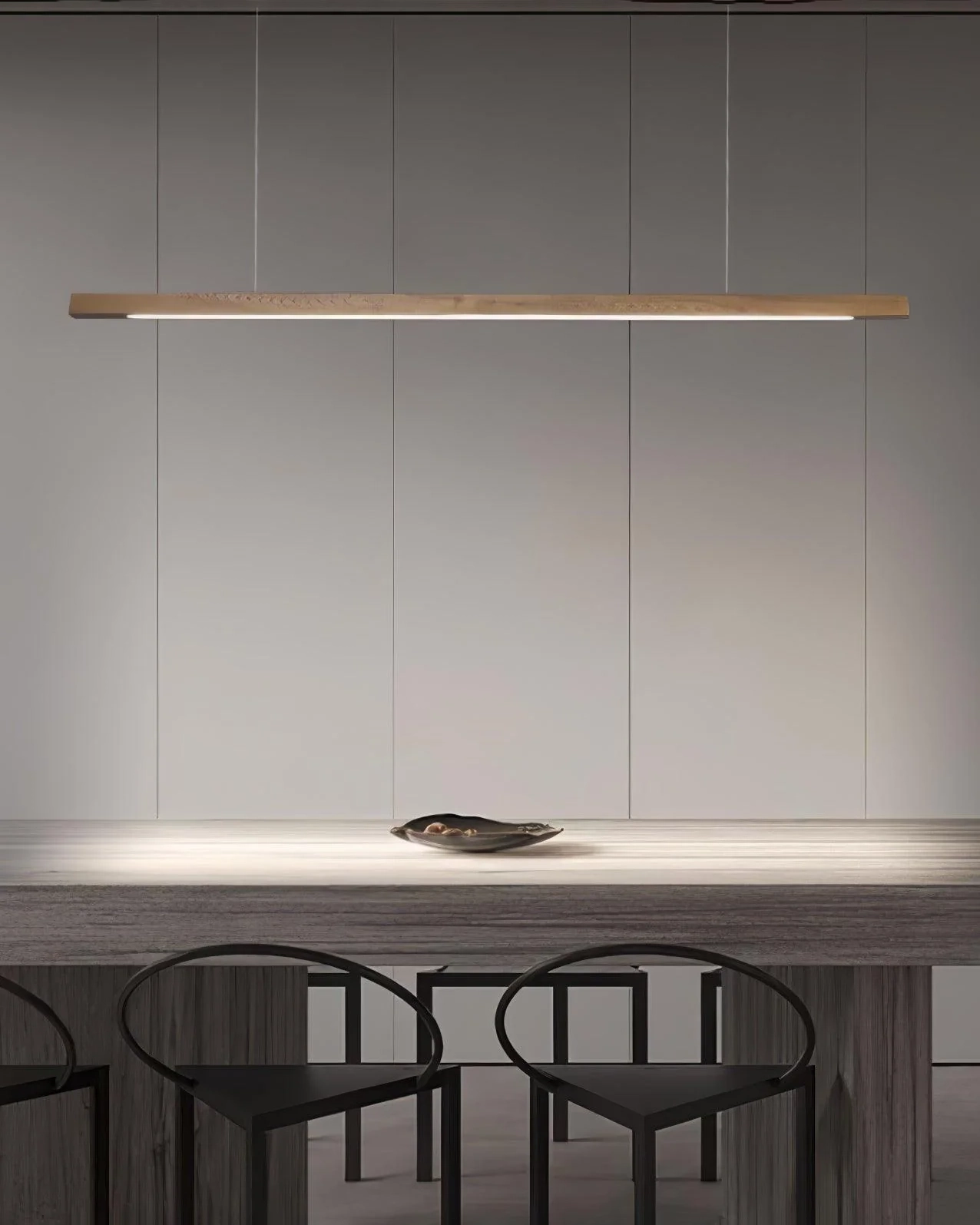 Linear Wooden Pendant Light