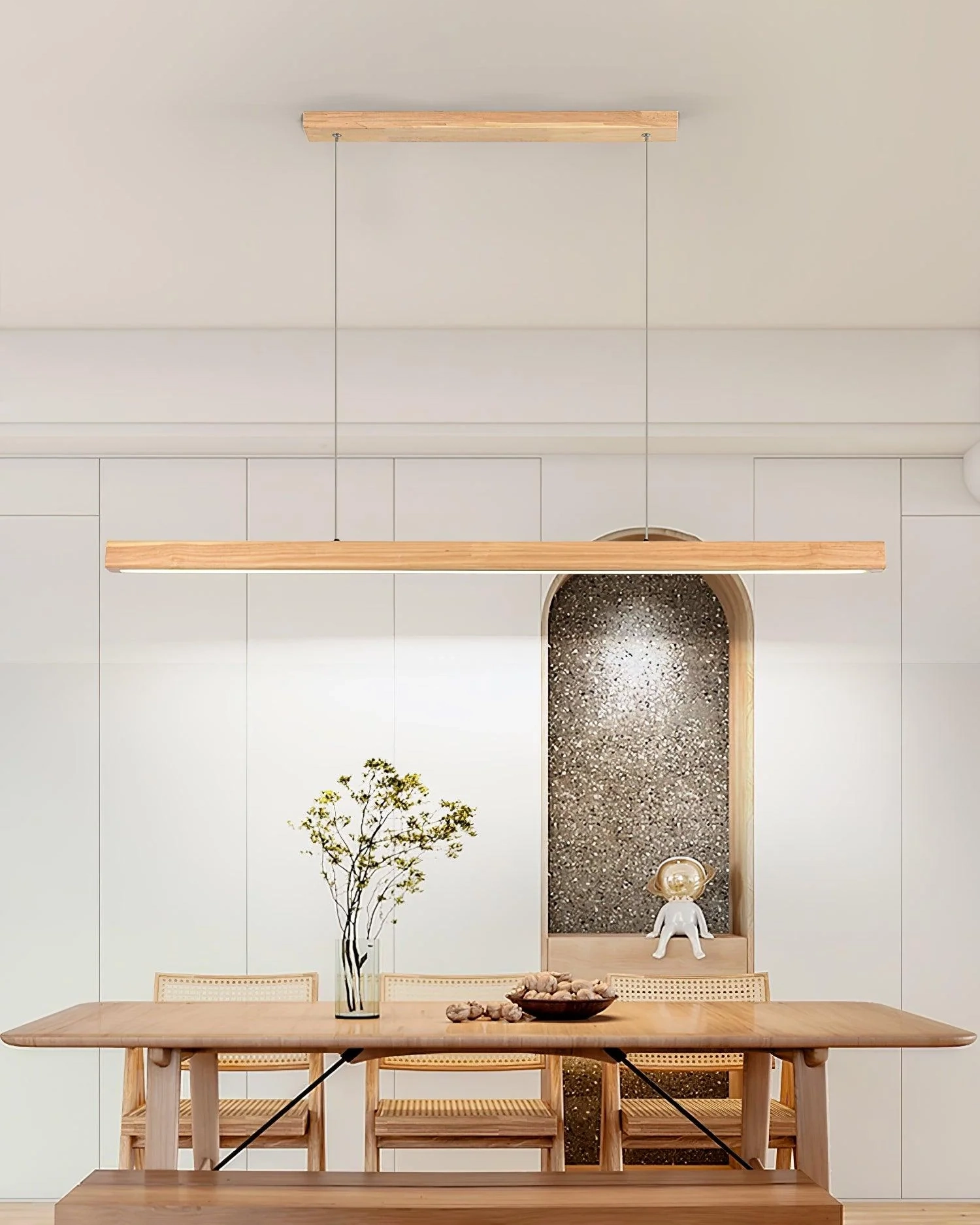 Linear Wooden Pendant Light