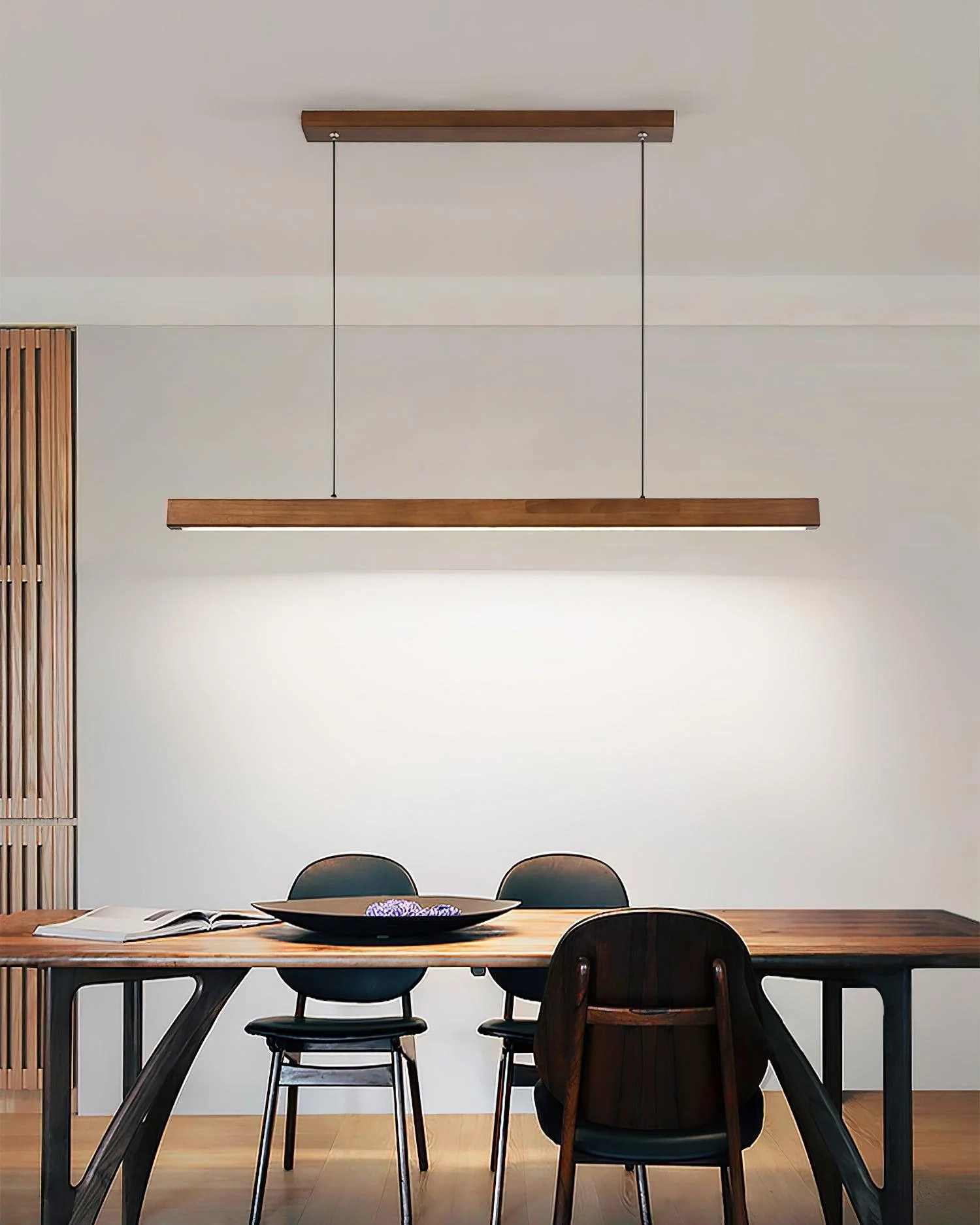Linear Wooden Pendant Light