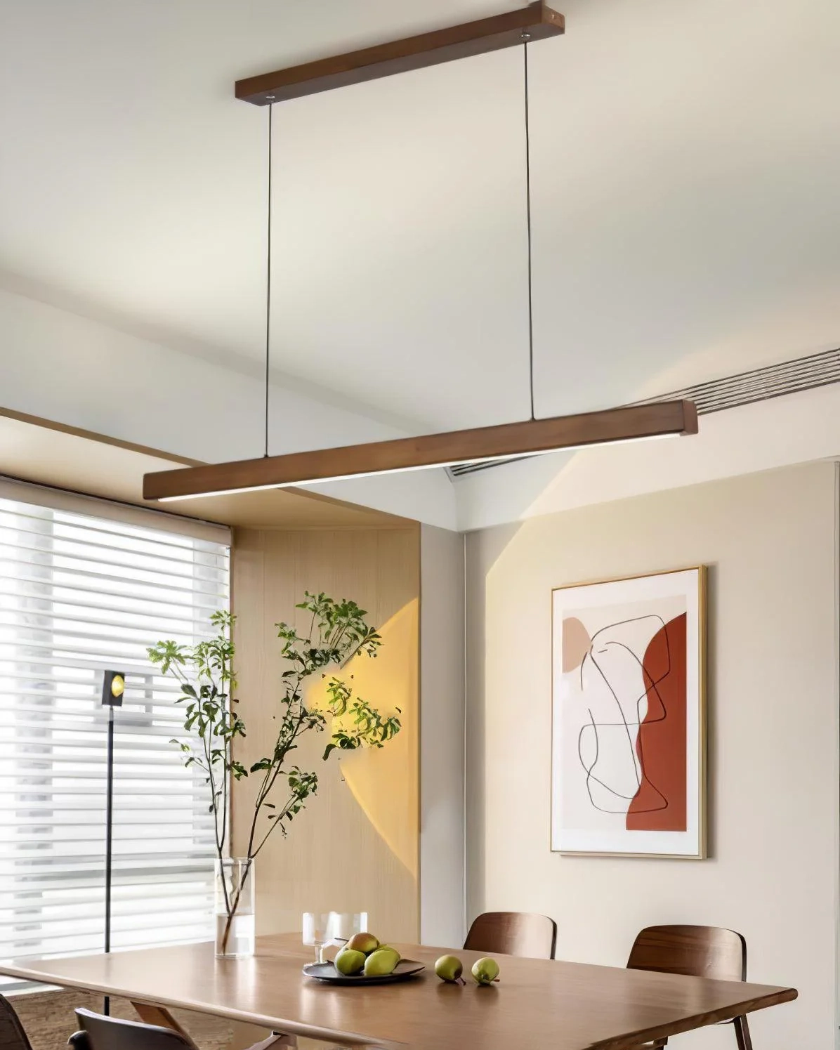 Linear Wooden Pendant Light