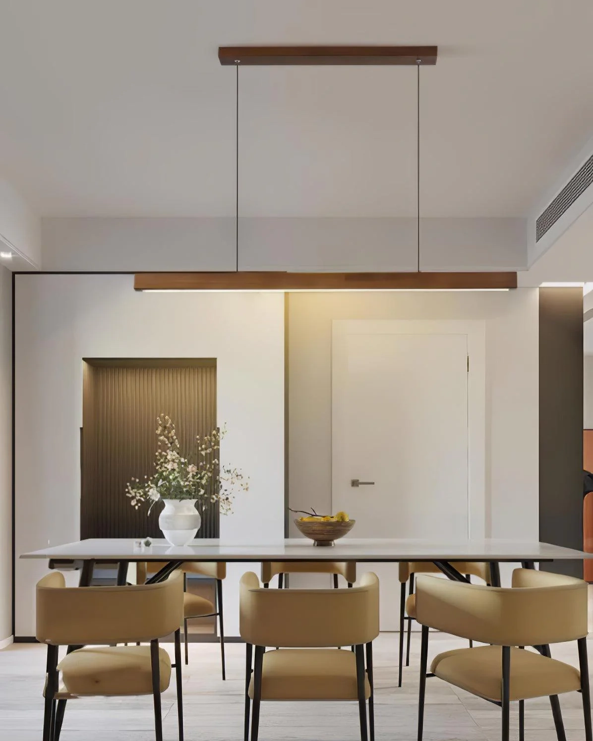 Linear Wooden Pendant Light