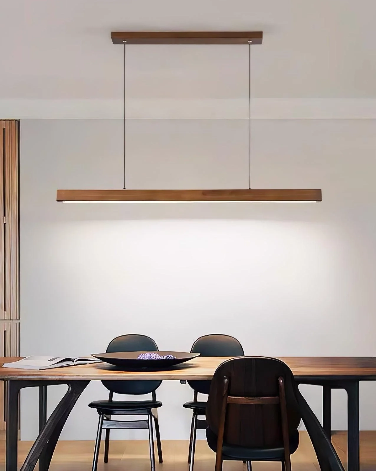 Linear Wooden Pendant Light