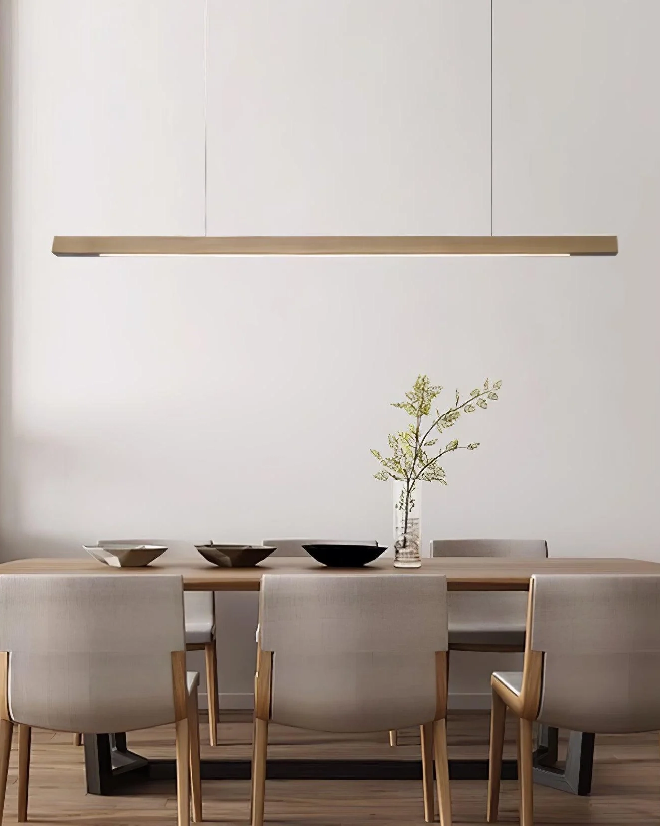Linear Wooden Pendant Light