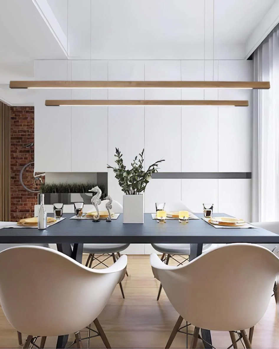 Linear Wooden Pendant Light