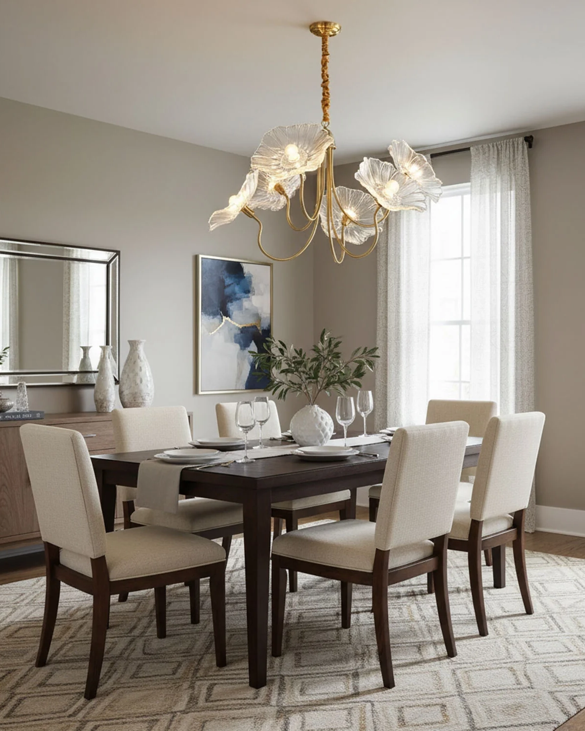 Lotus Leaf Glass Chandelier