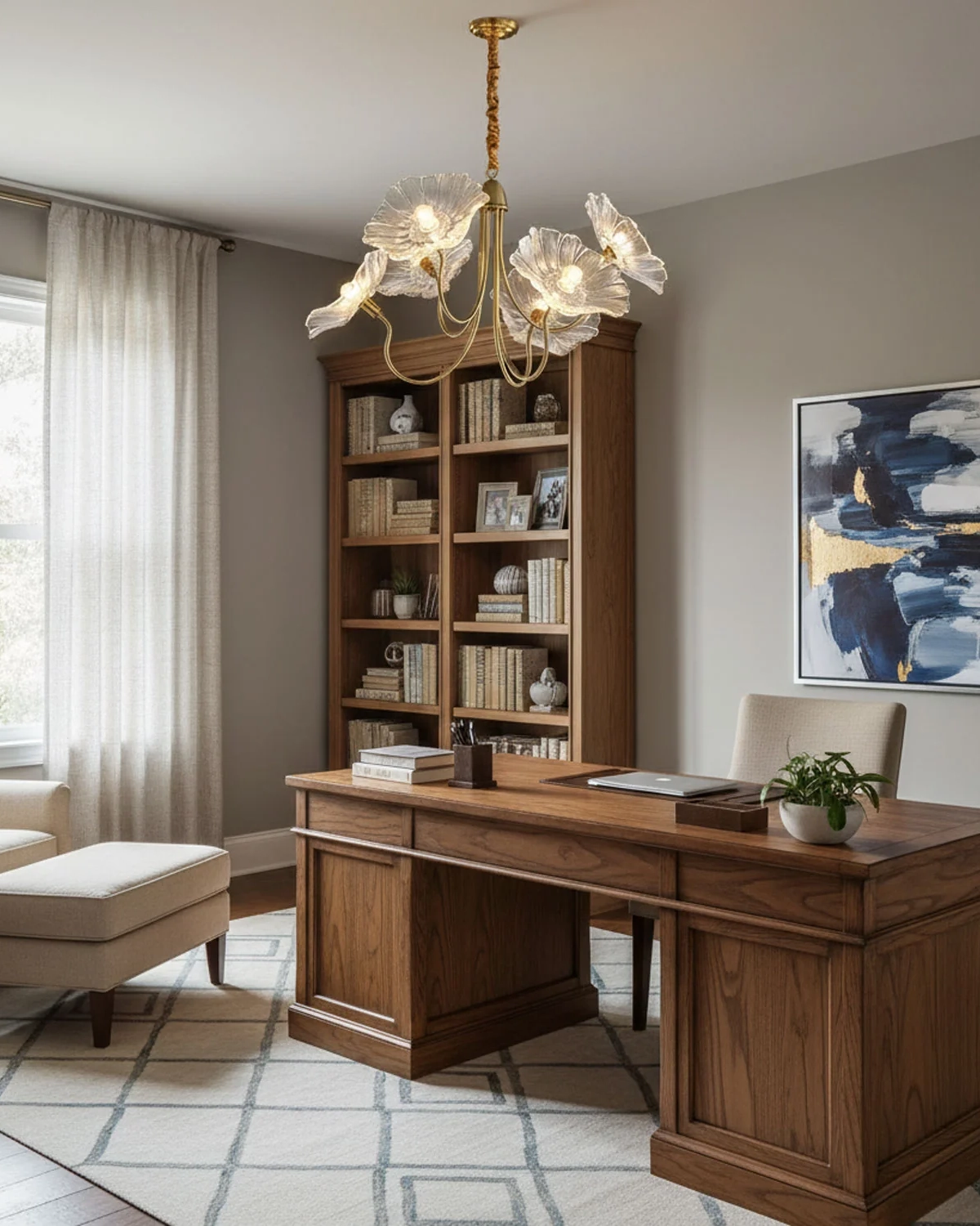 Lotus Leaf Glass Chandelier