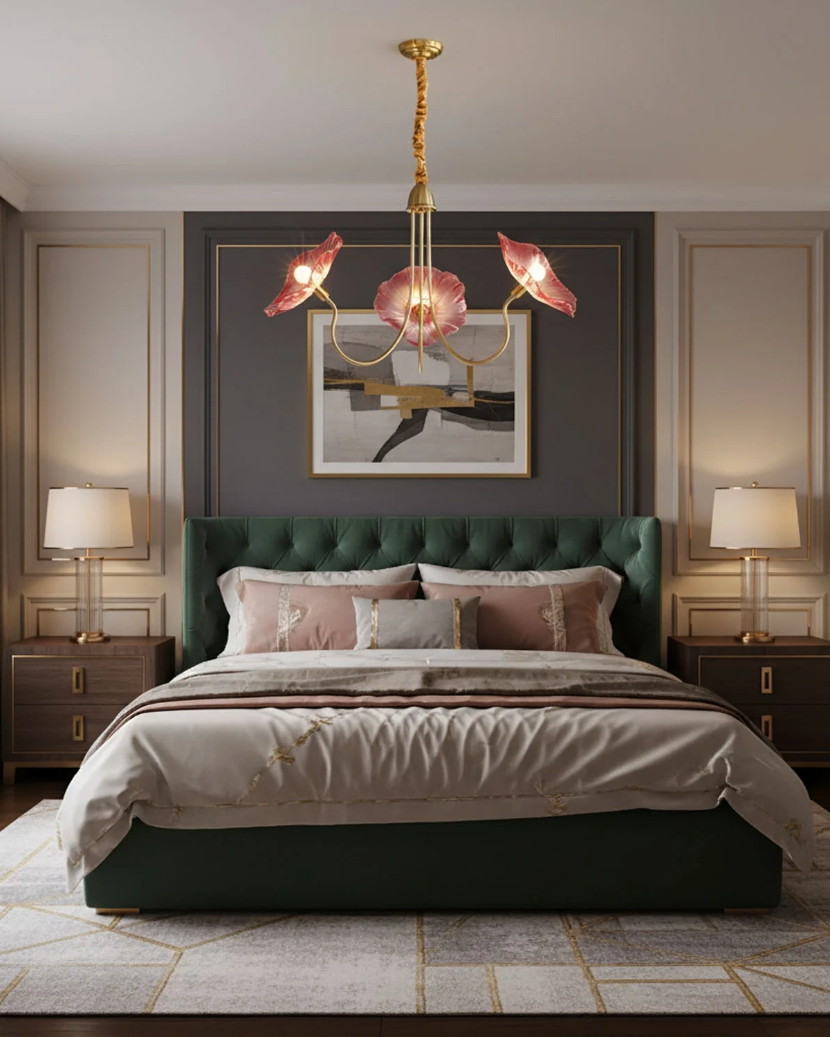 Lotus Leaf Glass Chandelier