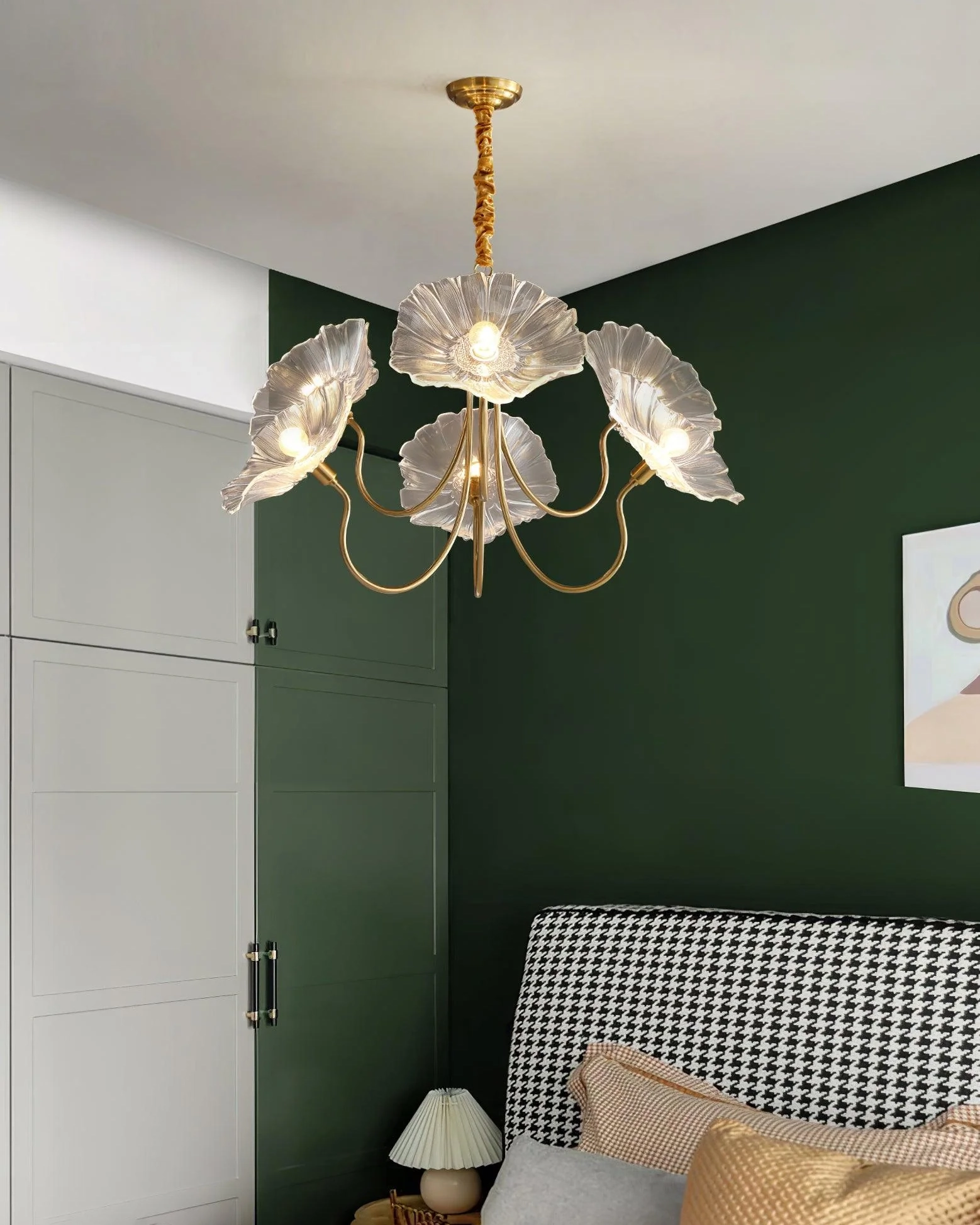 Lotus Leaf Glass Chandelier
