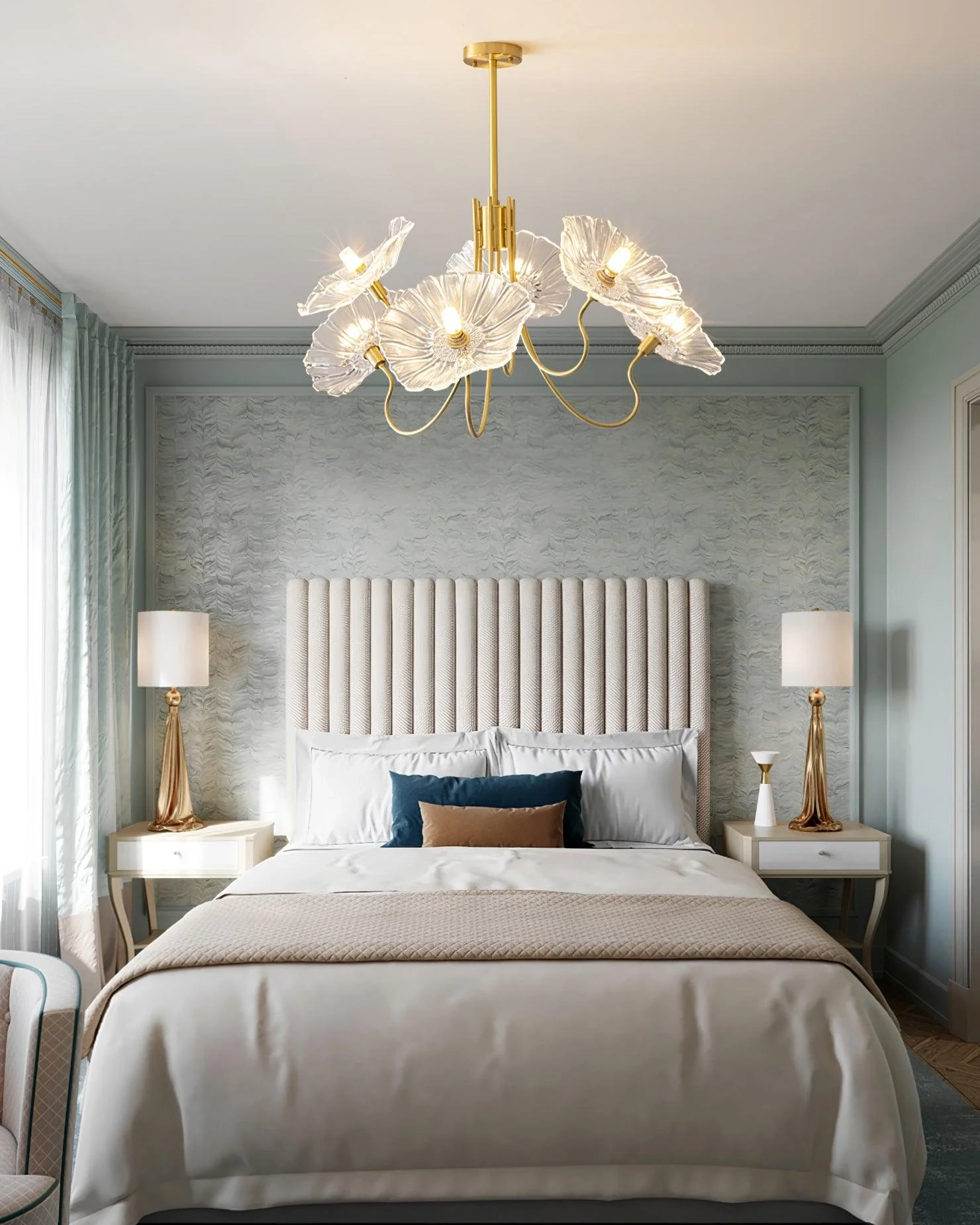 Lotus Leaf Glass Chandelier