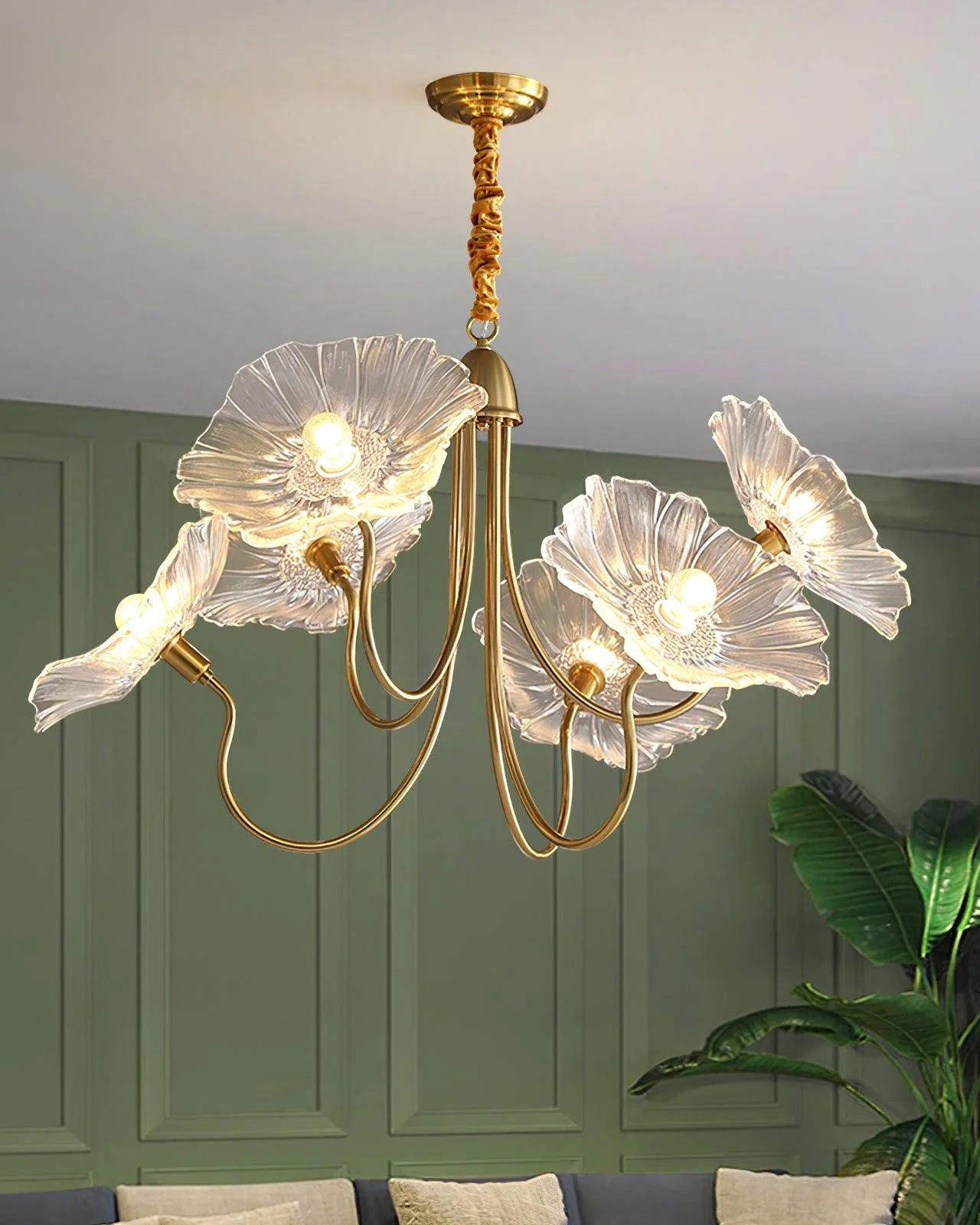 Lotus Leaf Glass Chandelier