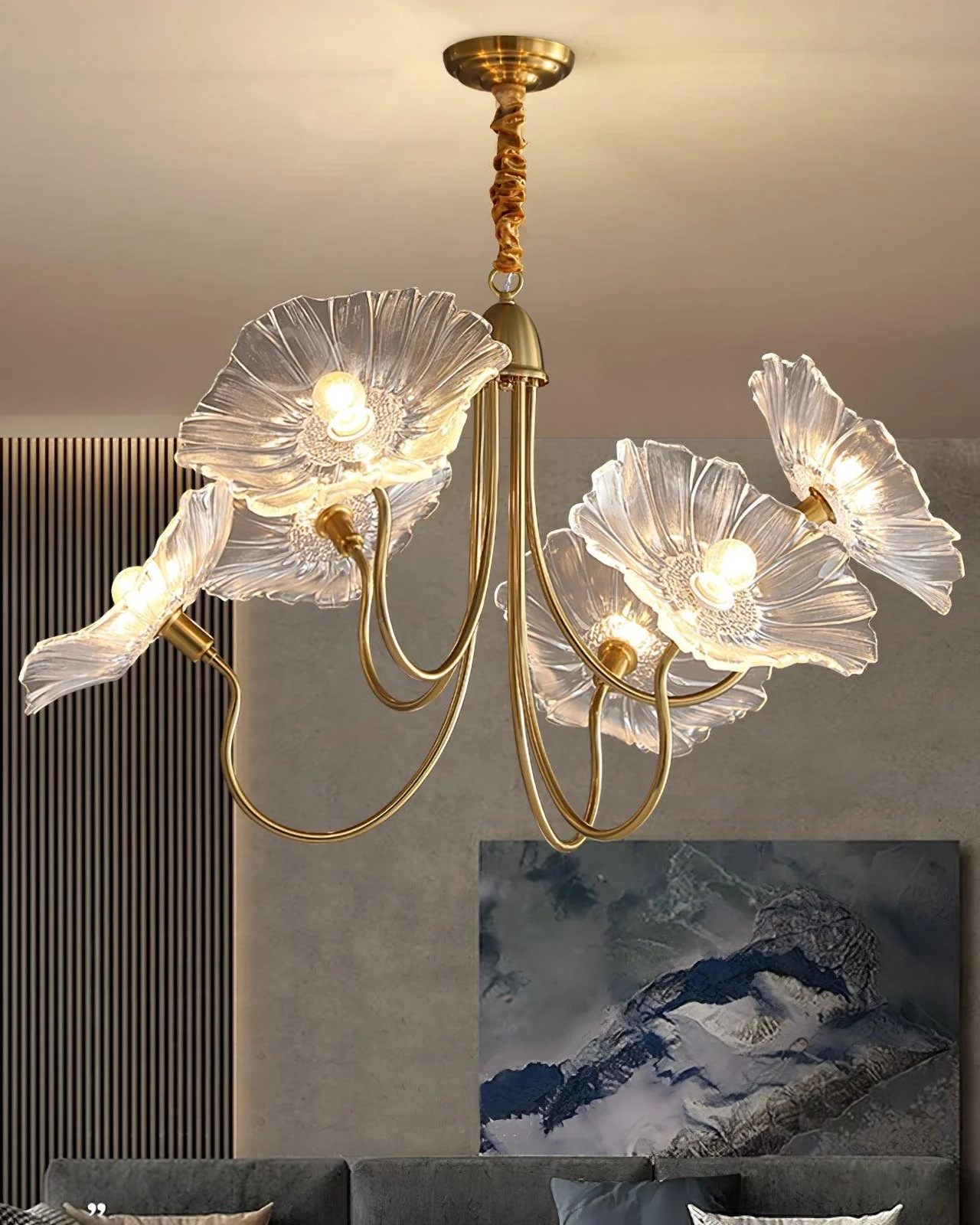 Lotus Leaf Glass Chandelier