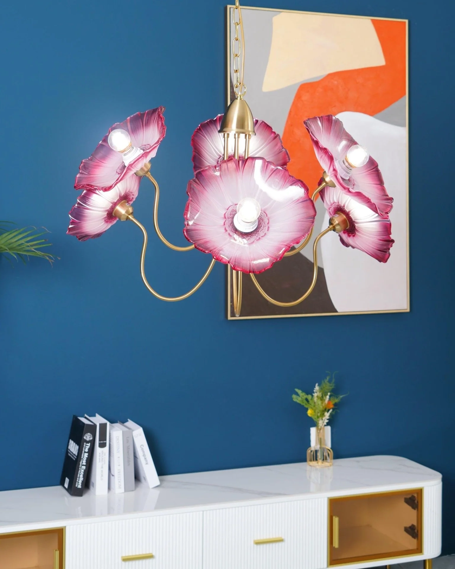 Lotus Leaf Glass Chandelier