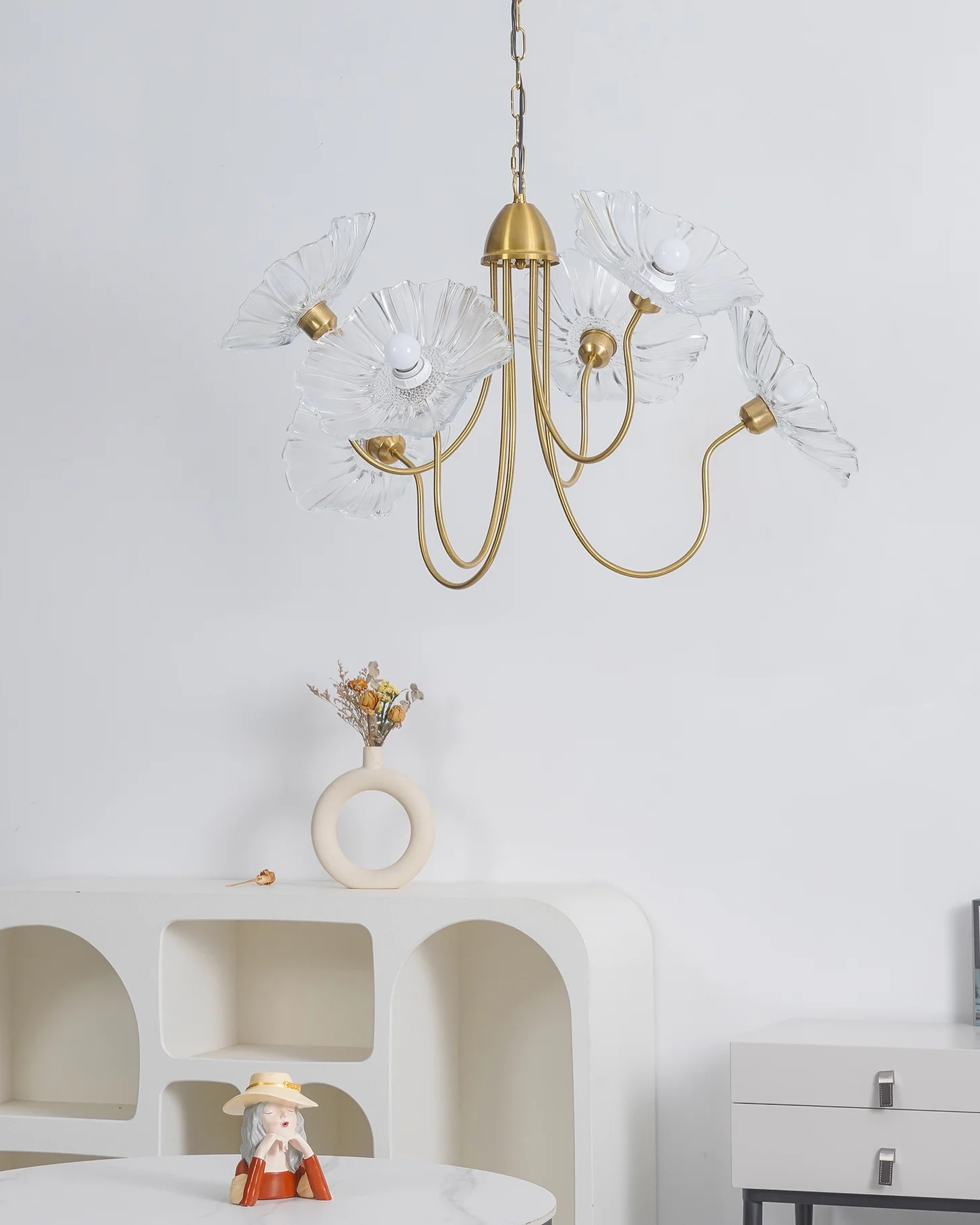 Lotus Leaf Glass Chandelier