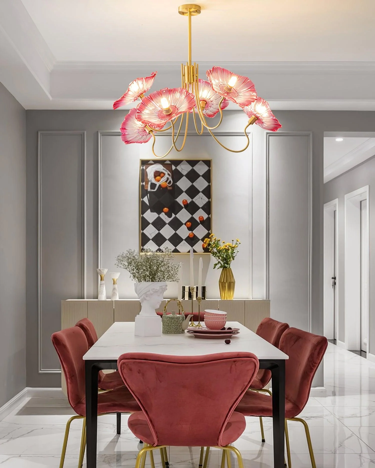 Lotus Leaf Glass Chandelier