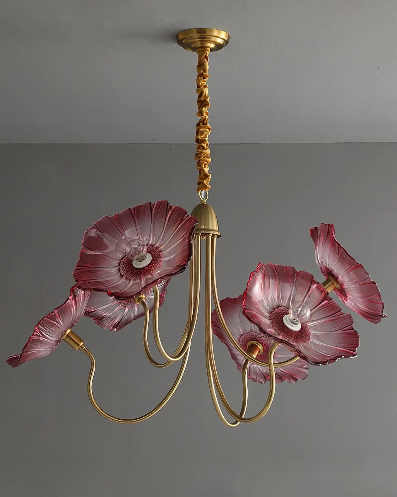 Lotus Leaf Glass Chandelier