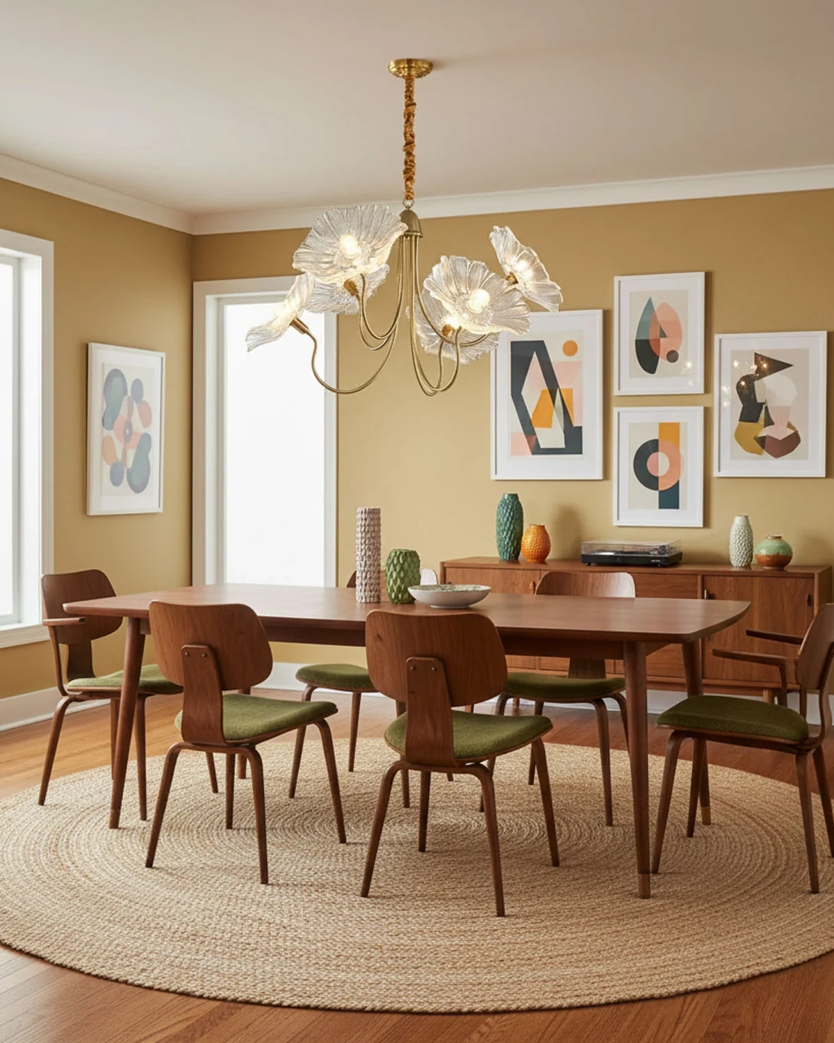 Lotus Leaf Glass Chandelier