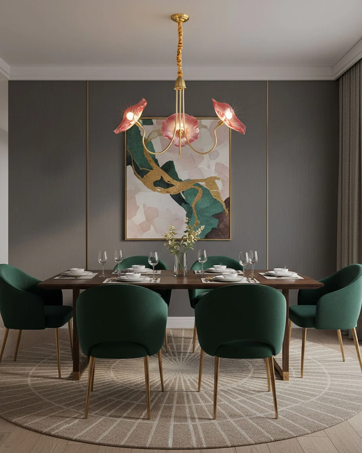 Lotus Leaf Glass Chandelier